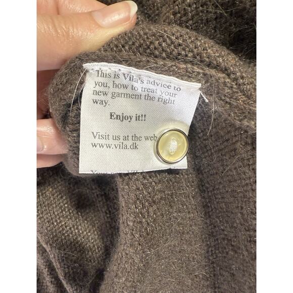 Vila Clothes XL Silk Blend Lightweight Cardigan Grannycore 80's Modest Vintage - Picture 4 of 8